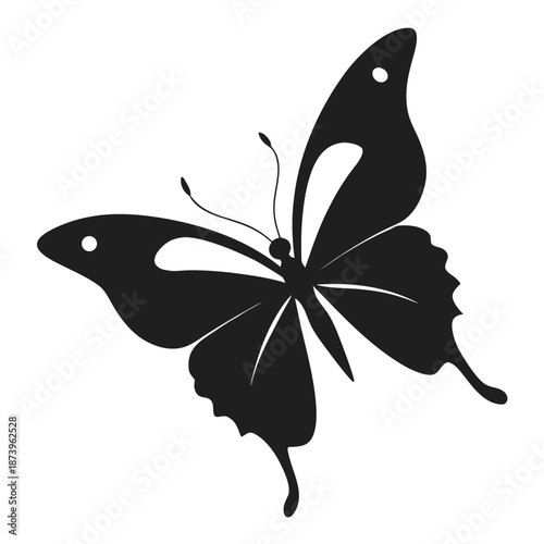 Unique artistic butterfly silhouette design variation number 16 with decorative wings