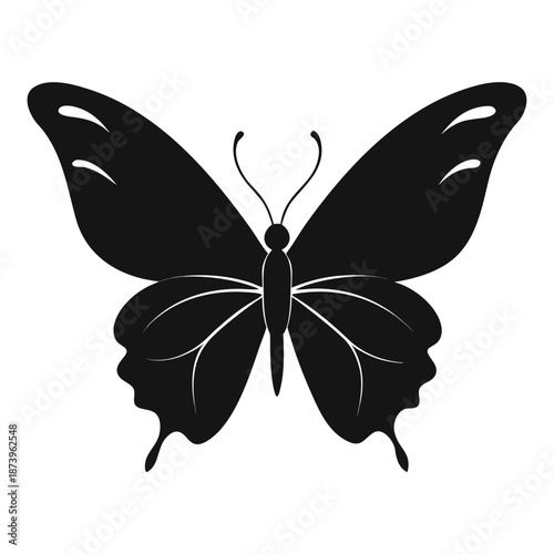 Unique artistic butterfly silhouette design variation number 14 with decorative wings