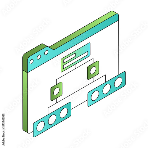 An isometric style illustration showing a sitemap