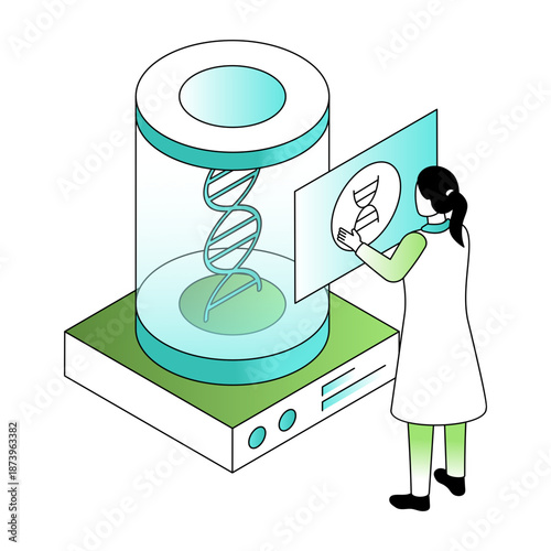 An isometric style illustration showing bioengineering