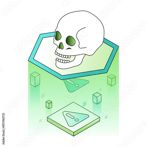 illustration depicting a security risk in isometric style