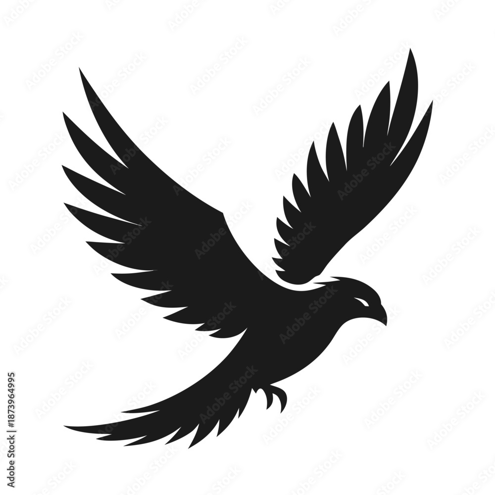Fototapeta premium Black Crow Figure Designed for Gothic Branding
