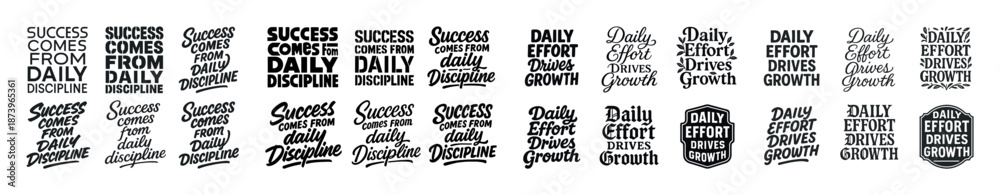 Obraz premium Motivational typography: success comes from daily discipline