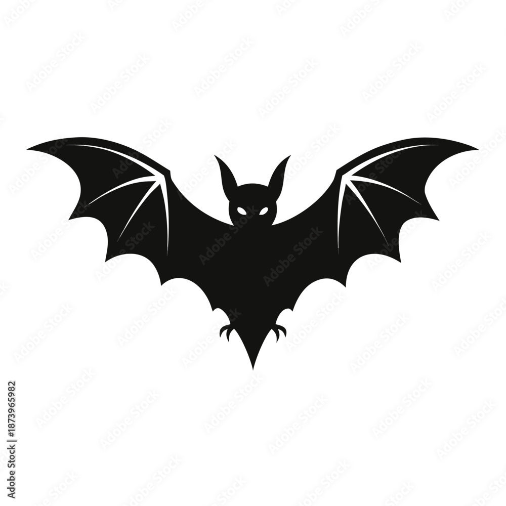 Fototapeta premium Stylized Black Bat Figure for Tattoo and Logo Concepts