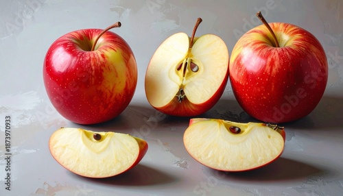 red apples on a wooden table