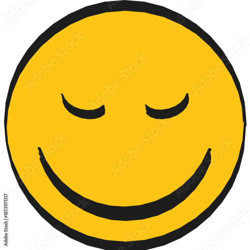 Smiling face with closed eyes and a gentle smile