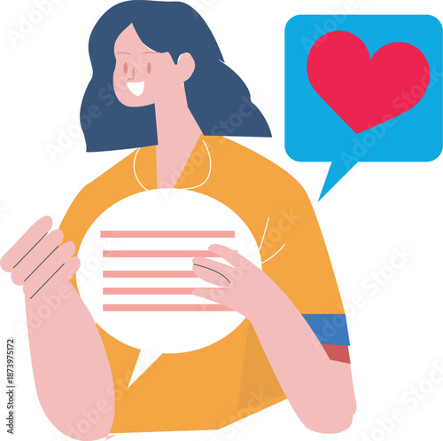 Thinking Person Feedback Comment Opinion. A woman, customer or other person thinks of his feedback, comment, answer, review or opinion to a question or product purchase