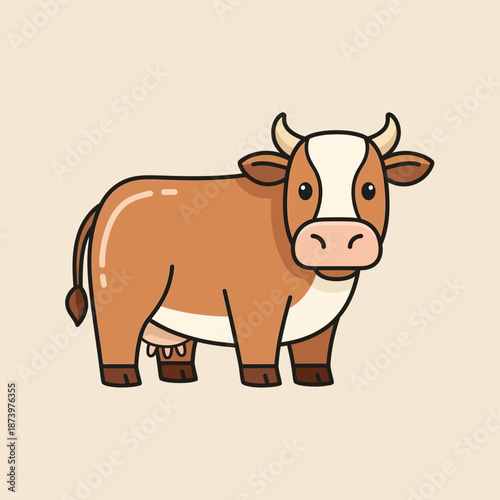 Cow Qurban Flat Icon for Eid al-Adha