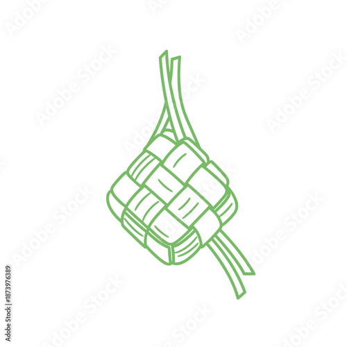 Ketupat Flat Icon for Eid al-Adha Celebration