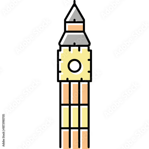 Stylized Icon of Big Ben Tower
