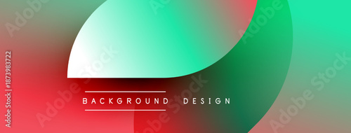 Abstract colorful background. Smooth gradients blend red, green, turquoise hues. Modern design elements create dynamic visual impact.