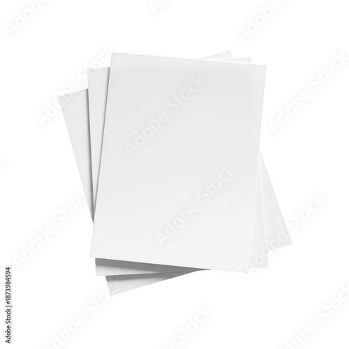 Stack of paper sheets isolated on transparent background