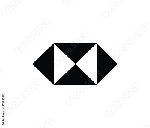 Free Download Geometric shape with black and white triangles forming a diamond - GFXLoad