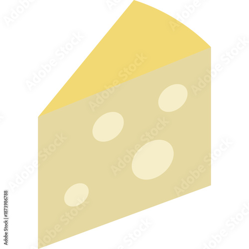 Stylized Wedge of Swiss Cheese with Holes