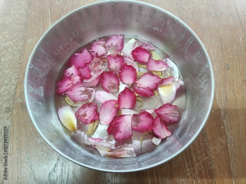 Traditional Flower Water Bowl for Thai Songkran Ritual