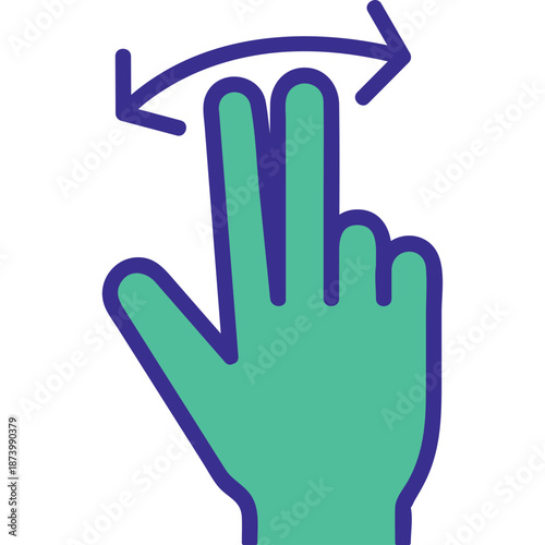 Two Finger Swipe Gesture Icon