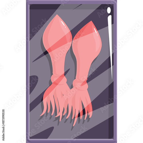 Two preserved squid tentacles in a jar