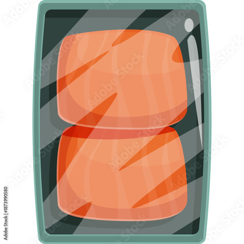 Two Salmon Fillets in Packaging