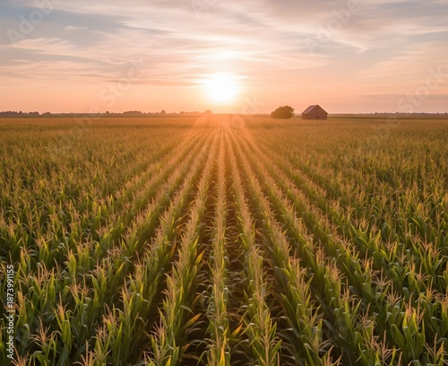 wheat field at sunset