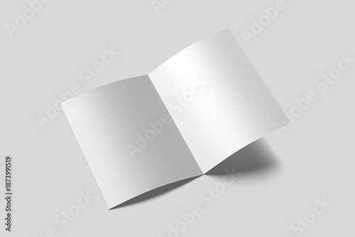 Fotografie Universal blank one A4,(A5) bi-fold brochure with soft shadows isolated on gray background