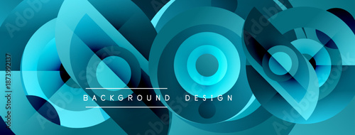 Abstract geometric pattern. Blue shades create dynamic composition. Modern design elements suggest technology, innovation. Smooth gradients enhance visual appeal.