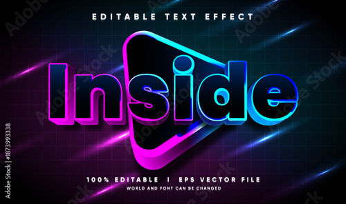 inside vector text effect with modern style