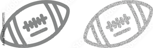 Set of 2 Gray American Football Icons Vector Illustration