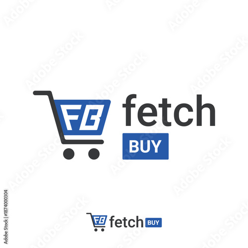 Shopping Cart Logo Design Symbol With FB Letters