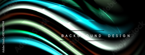 Abstract flowing lines create dynamic background. Blue, white, brown hues blend seamlessly. Modern design element for digital projects.