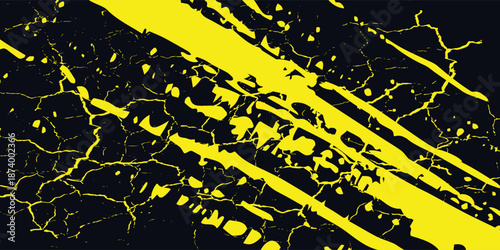 Yellow and black backdrop with dot halftone pattern element. Abstract brush grunge background. retro comic concept for your graphic design, banner or poster. Vector illustration.