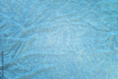 Bright blue cotton background, blue blank backdrop