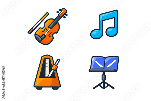 Set of four music icons