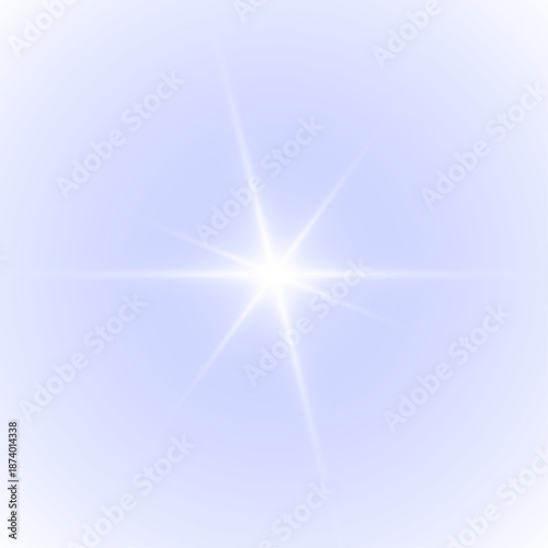 Png white starburst light inspired by sun and radiant sunlight rays. Sparkle and sparks combine with lens glare and flash highlights. Magical glowing starlight fills the scene. Vector illustration.
