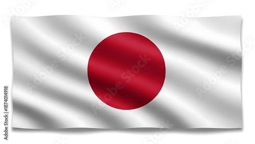 Free Download The flag of japan with a large red circle on a white background waving in the wind - GFXLoad
