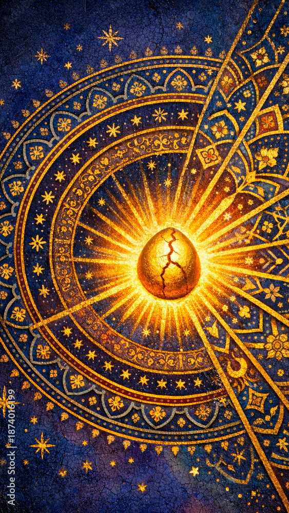 Fototapeta premium Ornamental Seed Breaking Into Light