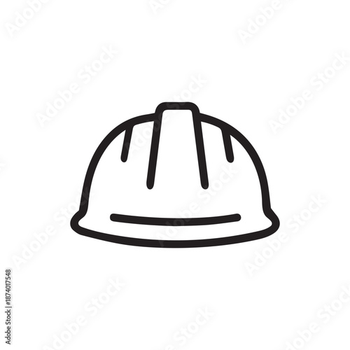 Construction helmet, linear icon. construction worker icon. Thin linear construction worker outline icon isolated on white background.
