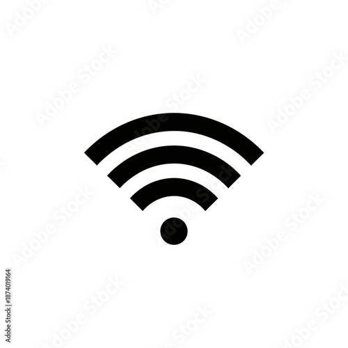 Minimalist wifi symbol illustration on white background for technology concept.
