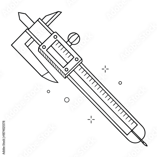 Digital Caliper with Sparkle Accents measurement tool