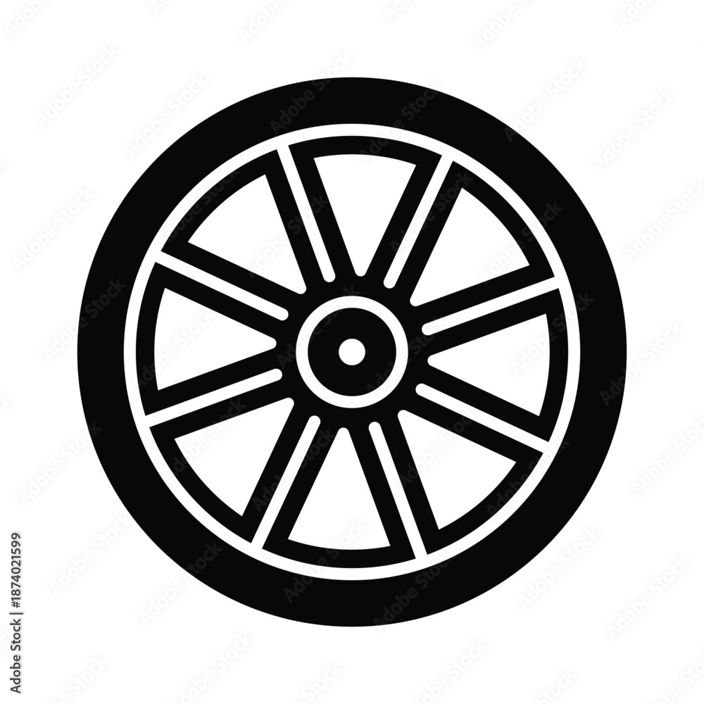 Fototapeta premium Car Wheel Vector Illustration