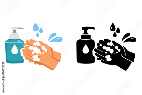 Hand washing with soap and water