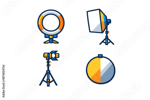 Photography Lighting Equipment Icons