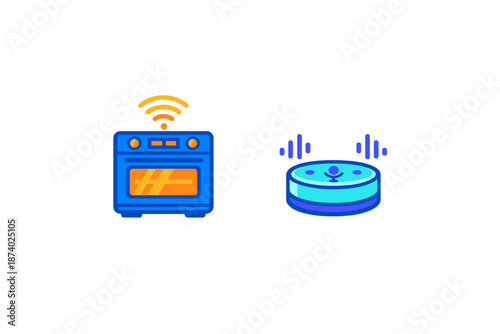 Smart home appliances connected via Wi-Fi and voice assistant