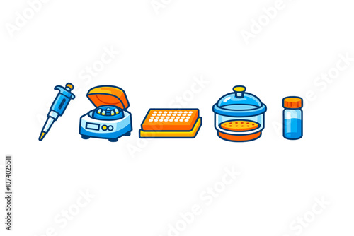 Set of Laboratory Equipment Icons
