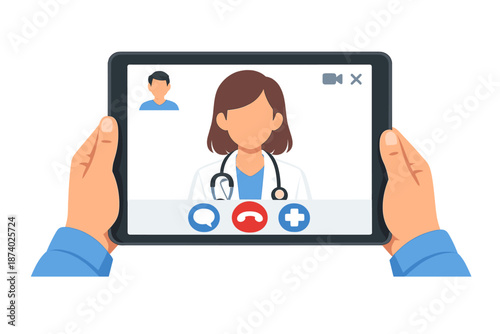 Doctor Telemedicine Consultation on Tablet