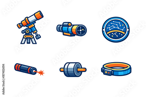 Cosmic Icons Pack: Telescope, Laser, Constellation