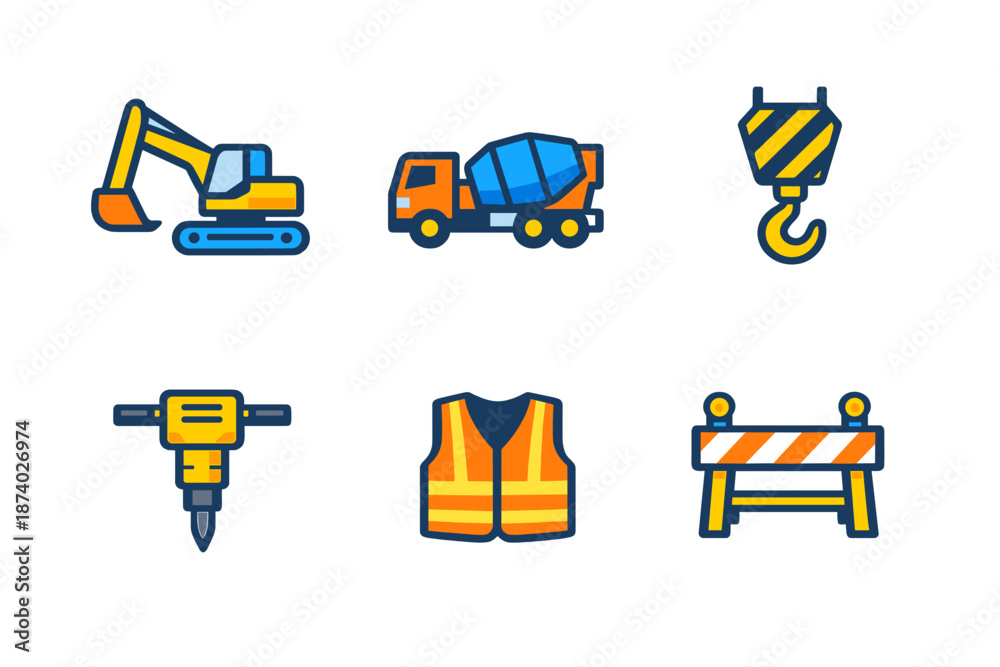 Obraz premium Construction Equipment Icons Set