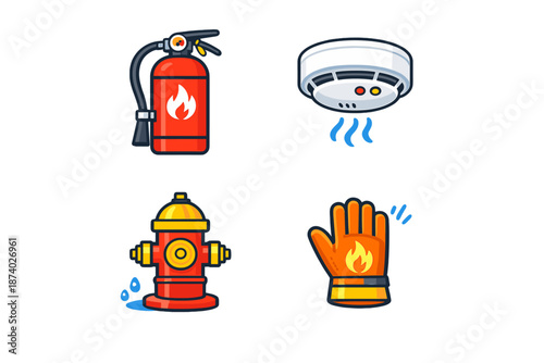 Fire Safety Icons Collection