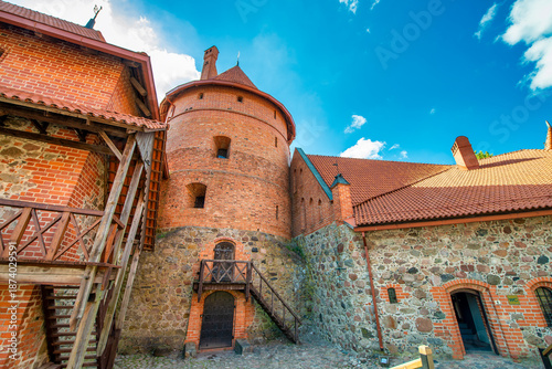 Trakai Medieval gothic Island castle in Galve lake - Lithuania