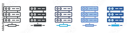 Server icon set multiple style collection