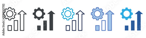 Performance icon set multiple style collection